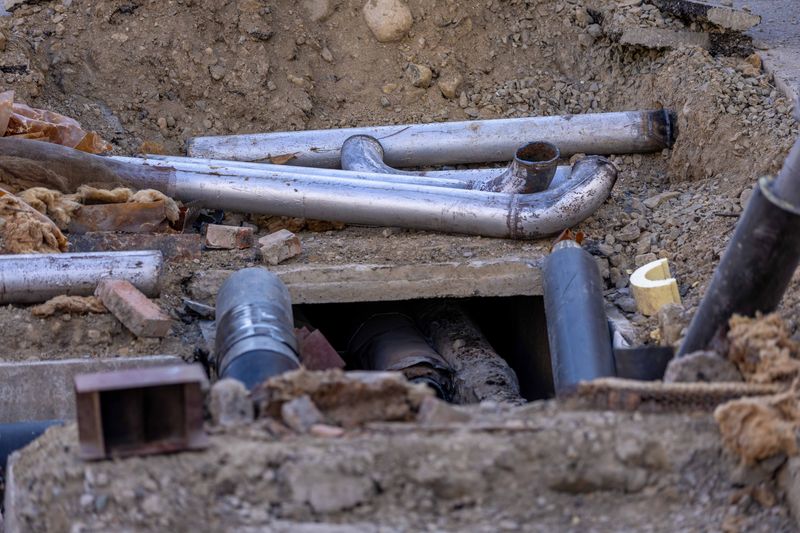 Instalación de tuberías industriales en sitio de construcción